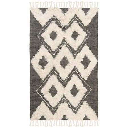 Safavieh 3 x 5 ft. Kenya 903H Hand Knotted Rectangle Area Rug Black & Ivory KNY903H-3